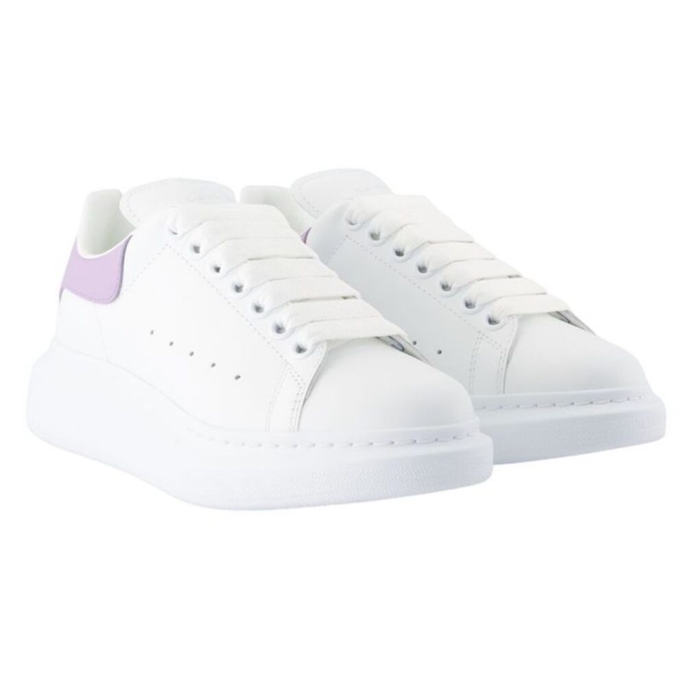 White Sneakers with Pink Accents